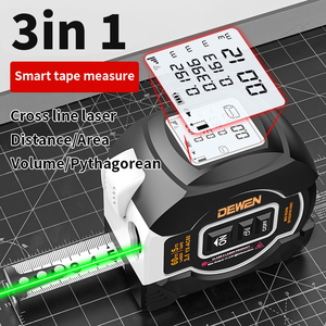 DEWEN 2-in-1 Industrielles digitales <span class=keywords><strong>Laser</strong></span>-Entfernungs messgerät Benutzer definiertes Logo Edelstahl klinge Edelstahl-Kunststoff-Maßband - Product Image 1