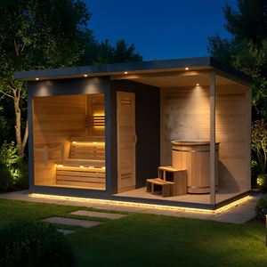 Cabane extérieure personnalisée en Thermowood pour la longévité, la thérapie contrastée, la récupération et le bien-être en milieu de villégiature, préfabriquée Hw-p-sl Strictly - Product Image 1