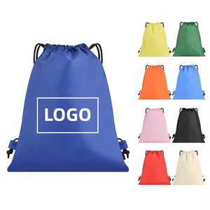 Logo personnalisé en gros promotionnel 210 polyester nylon 30cm sac à cordon et sac à dos sac à cordon - Product Image 4