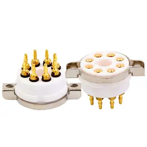 GZC8-T-G 8Pin Gold Plated Vacuum Tube Socket Valve Base For EL34 KT66 KT88