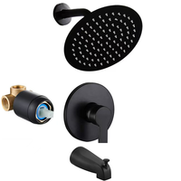 Système de douche à effet pluie chromé avec inverseur Ensemble de robinet de salle de bain accessoire de douche à main
