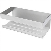 Étagère de douche adhésive Lerju moderne en acier inoxydable, écologique, à un seul niveau, murale pour salle de bain, sans perçage requis