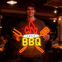 Enseigne LED néon personnalisable MH Sign, étanche IP67, pour restaurants BBQ, réunions de famille, utilisation intérieure/extérieure, DC 12V, silicone