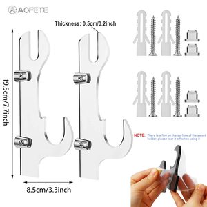 Miễn Phí Mẫu Tường Gắn Kết Thanh Kiếm Móc Có Thể Điều Chỉnh Acrylic Samurai Thanh Kiếm Hiển Thị Chủ Đối Với Katana Wakizashi Tanto Genji Thanh Kiếm Móc Áo - Product Image 3