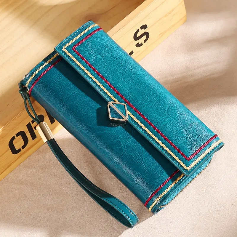 Andobag Echte Koe Lederen Lange Portemonnee-Een Stijlvolle Clutch Voor Vrouwen Met Een Hoge Capaciteit Multi-Card Houder