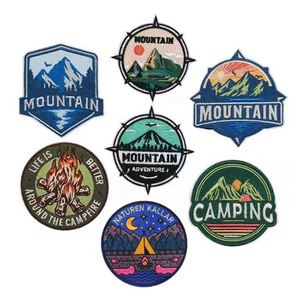 Patchs brodés personnalisés avec logo, patchs paysages de montagne pour le camping, patchs brodés thermocollants pour vêtements, activités de plein air - Product Image 4