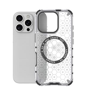 เคส TPU รังผึ้งโปร่งแสงกันกระแทก + PC สำหรับ iPhone 17 Air 16 PRO MAX 16 15 14 13 12 <span class=keywords><strong>11</strong></span>รองรับเคสชาร์จแบบไร้สาย - Product Image 1