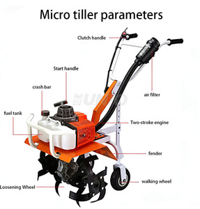 Micro-cultivateur agricole UNIO 10HP à <span class=keywords><strong>moteur</strong></span> <span class=keywords><strong>essence</strong></span> pour le désherbage, le labourage, le déchaumage et le scarification des champs - Product Image 4