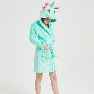 Peignoir de haute qualité <span class=keywords><strong>pas</strong></span> <span class=keywords><strong>cher</strong></span>, longue robe de nuit, robe de chambre, <span class=keywords><strong>pyjama</strong></span> en flanelle de coton pour filles, robes de <span class=keywords><strong>licorne</strong></span> - Product Image 1