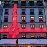 Décoration de Noël géante personnalisable ruban lumineux à motif LED illuminé pour le toit du centre commercial extérieur arc de construction de cadeaux illuminé