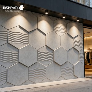 Pannello Murale Geometrico in Ceramica Espansa Personalizzato per Decorazione Pareti <span class=keywords><strong>Soggiorno</strong></span> Contemporaneo Sfondo <span class=keywords><strong>3D</strong></span> in Ceramica Espansa - Product Image 4