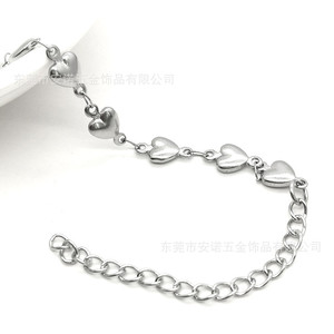 Bracelet en acier inoxydable en forme de cœur pour femme, bijoux fantaisie couleur or, à porter au quotidien, bracelet de cheville, bracelet à breloques, bijoux raffinés - Product Image 5