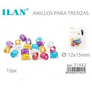 Anelli per Trecce ILAN 12x15mm, Accessori Colorati per Capelli - Product Image 3