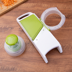 Hachoir à légumes réglable, <span class=keywords><strong>mandoline</strong></span> manuelle verte avec <span class=keywords><strong>poussoir</strong></span> de sécurité pour la cuisine - Product Image 5