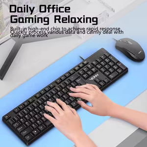 Ensemble clavier et souris filaires optiques pour bureau, fin et universel, en stock - Product Image 3