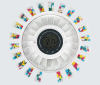 Boîte à pilules électronique intelligente avec carte SIM, système de surveillance à distance des médicaments, en matériau ABS, compartiments amovibles, 21 emplacements, modèle vocal avec clé de verrouillage