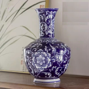 Nouveau Style chinois à la main <span class=keywords><strong>bleu</strong></span> et blanc porcelaine Vases à fleurs Table Top décoration Vases à fleurs - Product Image 2