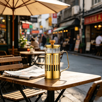 Cafetière à piston en verre borosilicate résistant à la chaleur pour la préparation de boissons