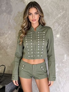 Conjunto de Ropa de Mezclilla para Mujer, Estilo Urbano Europeo, con Decoración de Botones de Rana, Traje a la Moda para Dama, Nueva Llegada 2026 - Product Image 3