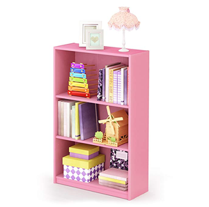 Salon moderne simple style asymétrique blanc et noir combiné étagère à livres en bois - Product Image 1