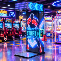 LED-Boxautomat mit Münzeinwurf, Schlagkraft-Tester-Spiel mit Handschuhen für Vergnügungsparks und Spielhallen