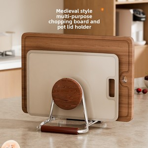 Étagère de rangement multifonctionnelle <span class=keywords><strong>vintage</strong></span> en métal à double niveau, de type rond, pour planche à découper et égouttoir, pour comptoir de <span class=keywords><strong>cuisine</strong></span> - Product Image 1