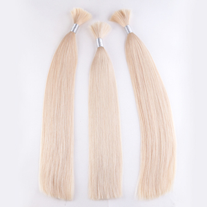 Extensiones de cabello humano Remy rubio platino K.SWIGS, liso, de 12-28 pulgadas, 100g/100 piezas, para uso diario, de primera calidad, para estilizar en salón. - Product Image 6