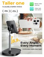 Support de téléphone intelligent LISEN avec construction métallique stable, poignée antidérapante pour la maison, le bureau, les réunions virtuelles, visionnement mains libres