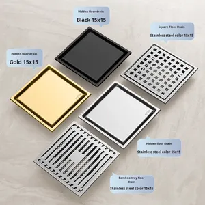 Custom Cross-border American Style Square 304 Stainless Steel Floor Drain Bathroom Shower Room Large Capacity Anti-odor - Product Image 2