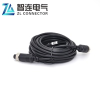 Connecteur de câble d'aviation GX12 4 broches mâle/femelle 5 mètres IP67 étanche argenté avec contacts en laiton plaqué or