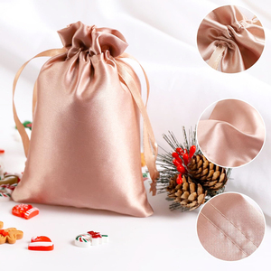 High Quality Luxury 100% Silk Dust <b>Bag</b> with <b>String</b> Custom logo Drawstring Satin Gift <b>Bag</b> for Candy Pouches Wedding Favor <b>Bags</b> - Product Image 4