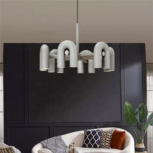 Lámpara de techo <span class=keywords><strong>tubular</strong></span> de hierro con forma de U para hotel, centro comercial, restaurante, comedor, sala de estar, <span class=keywords><strong>colgante</strong></span> de metal, diseño nórdico moderno - Product Image 1