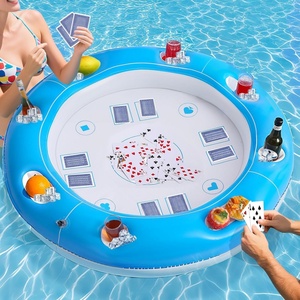 PVC Inflatable Round Pool Float <b>Cooler</b> 100*58 CM Game <b>Table</b> Blue Color for Indoor Outdoor Beach Summer Parties - Product Image 6