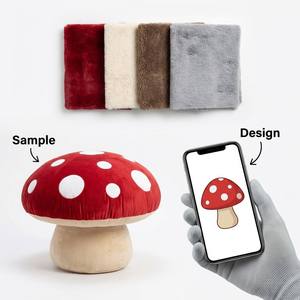 Peluche personnalisée de champignon volaille de la montagne à pois, avec capuchon rouge arrondi, taches blanches et tige beige épaisse, jouet mascotte sur mesure - Product Image 1