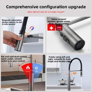 <span class=keywords><strong>Rubinetto</strong></span> da <span class=keywords><strong>Cucina</strong></span> Magnetico Wayon a Doppio Uso Caldo e Freddo, Estraibile, Antispruzzo, Girevole a 360 Gradi e Telescopico - Product Image 4