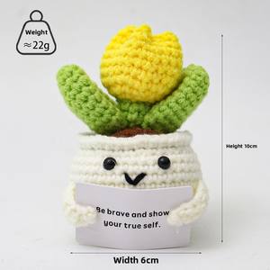Ornements artisanaux en <span class=keywords><strong>crochet</strong></span> de tournesol pour la Saint-Valentin, motifs abeille en fil fait main, pour le soutien émotionnel et l'encouragement - Product Image 5