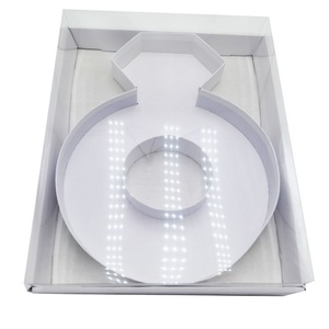 Caja de Cartón con Forma de Anillo de Compromiso de 12 Pulgadas con Tapa Transparente para Regalos y Charcutería - Product Image 4