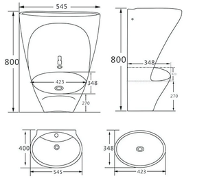 Chaozhou 핫 세일 도매 이슬람 Wudu 발 세척 분지 세라믹 무료 서 받침대 손 세척 싱크 - Product Image 4