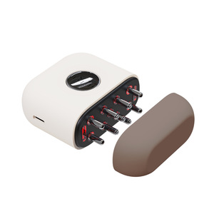 Brosse de massage électrique 2-en-1 pour le cuir chevelu avec applicateur d'huile capillaire et lumière rouge et bleue ciblée pour la croissance des cheveux et l'application sur la tête - Product Image 6