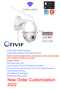 Câmera de Segurança Inteligente Tuya com Visão Noturna 3MP 2K HD 1080P <span class=keywords><strong>CCTV</strong></span> Dome PTZ 360 Externa Sem Fio com Alarme de Movimento - Product Image 4