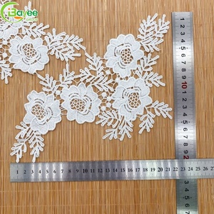 Patch en dentelle polyester soluble dans l'eau à motif ajouré, avec patch brodé personnalisé, pour couture et décoration de vêtements, vente en gros - Product Image 3