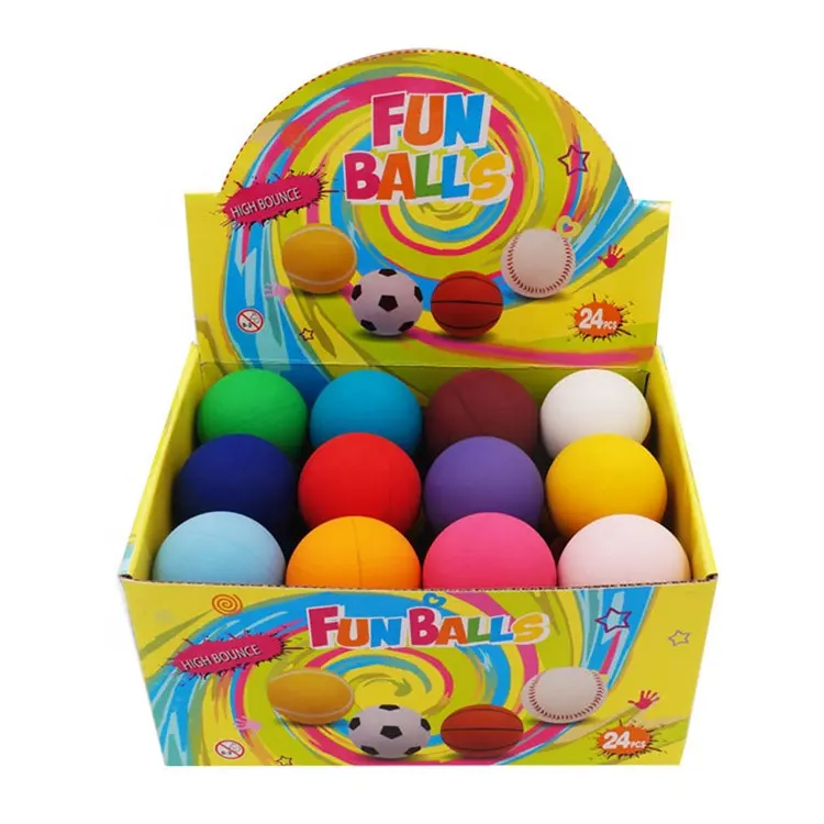 Factory Price Hot Sales Rubber 60mm Toy Balls Mini Rubber Hollow Bounce Racquet Ball