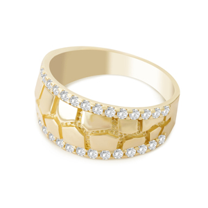 14K Vergoldeter Nugget Vintage CZ Statement-<span class=keywords><strong>Ring</strong></span> für Männer und Frauen Einzigartiger Statement-Schmuck Klassischer Vintage-Stil - Product Image 2