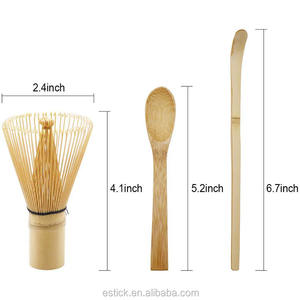 ESTICK日本カスタムロゴ完璧なエコフレンドリー手作りスプーンスクープセットロング竹茶抹茶日本式 - Product Image 2