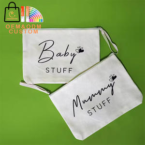 Trousse à cosmétiques <span class=keywords><strong>de</strong></span> beauté avec logo personnalisé trousse <span class=keywords><strong>de</strong></span> toilette en toile <span class=keywords><strong>de</strong></span> coton biologique avec fermeture éclair et poignée - Product Image 1