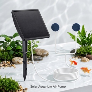 Pompe à air solaire rechargeable à faible bruit et grand volume d'air, oxygénateur pour la pêche en extérieur, l'aération des petits bassins de jardin - Product Image 1