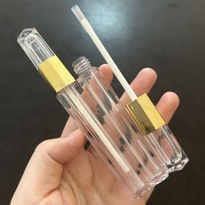 Tube d'eye-liner octogonal doré de luxe ISMAN 3 ml, flacon de mascara transparent AS, flacon de sérum pour la croissance des cils, vente en gros, étiquette privée - Product Image 1