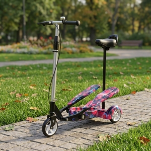 Trottinette pliable, trottinette pour enfants, vélo, trottinette de fitness sportive à double nacelle avec siège - Product Image 4