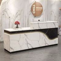 Table de réception en bois minimaliste moderne pour immeubles de bureaux pour hôtels Salons de coiffure Comptoir caisse enregistreuse Salles de réunion