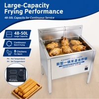 Friteuse électrique commerciale Hansu 55L à double température avec affichage numérique 15000W et contrôle de la température, équipement de restauration commerciale